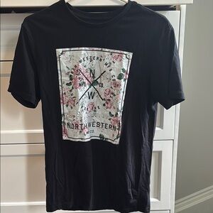 Black Short Sleeve Tee with Graphic Design